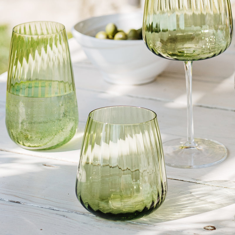Francesca 16oz. Stemless Wine Glass, Green