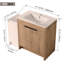 Meuble-lavabo autoportant de 42 po avec lavabo en céramique et armoires de rangement, porte à fermeture douce