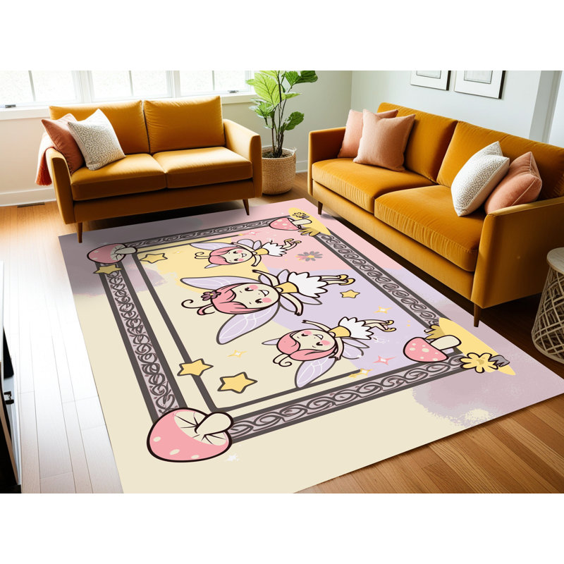 Tapis fantaisie Zoomie pour enfants Zoomie, Rectangulaire 7 pi x 10 pi
