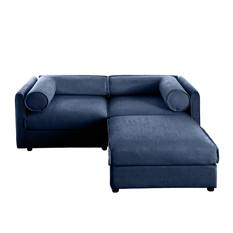Chenille confortable avec rangement, siège cylindrique bleu et ergonomique, H 30,11 po x l 30,63 po x P 29,86 po, 2, Bleu