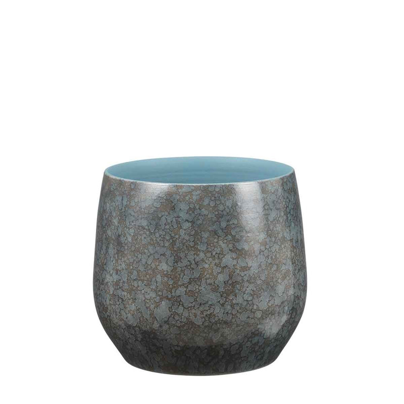Oliver Pot Round , 26cm H x 29cm W x 29cm D, Blue