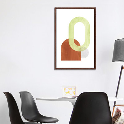 Abstract Terracotta And Green Shapes by Whales Way - Painting on Canvas