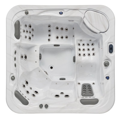 Luxury Spas 240 Volt 5 Person 77 - Jet Acrylic Square Standard (Hardwired) Hot Tub with Ozonator in Gray