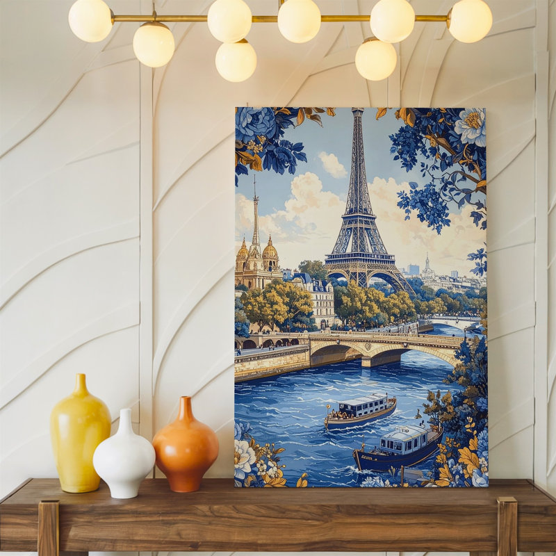Toile tendue à suspendre, Paris, H 30 po x l 30 po