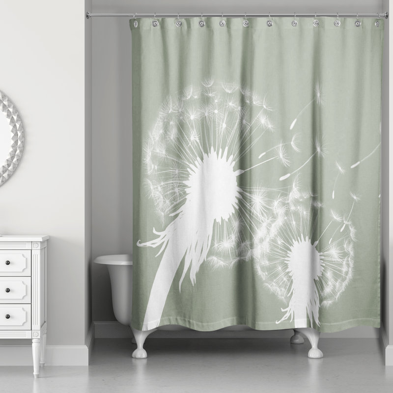 Rideau de douche simple Laile, Vert