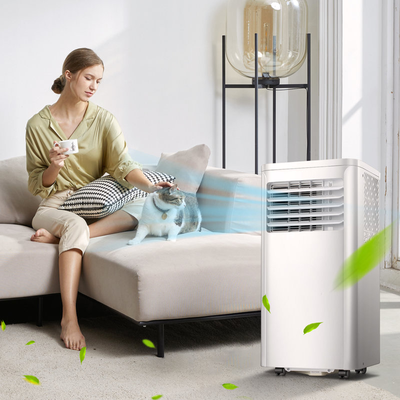 Climatiseur portatif 10 000 BTU - Refroidit 450 pieds carrés, 3-en-1 (refroidissement / déshumidification / ventilateur), télécommande + ensemble d'installation, blanc