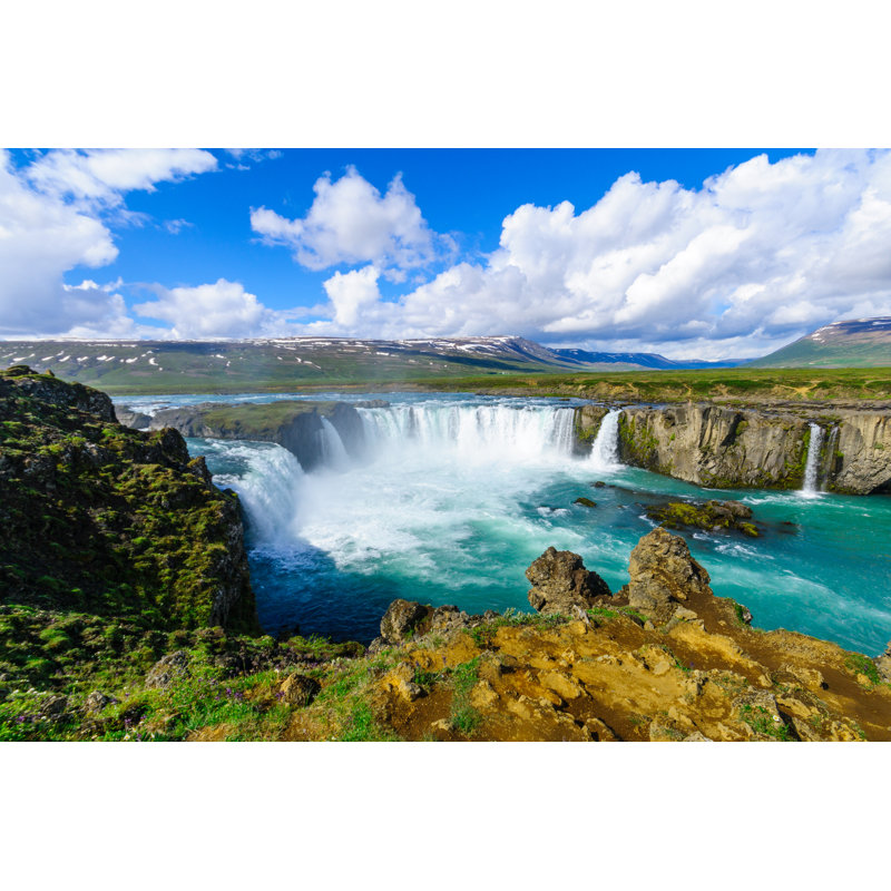 Godafoss Waterfall - Wrapped Canvas Print, 30cm H x 46cm W x 3.8cm D