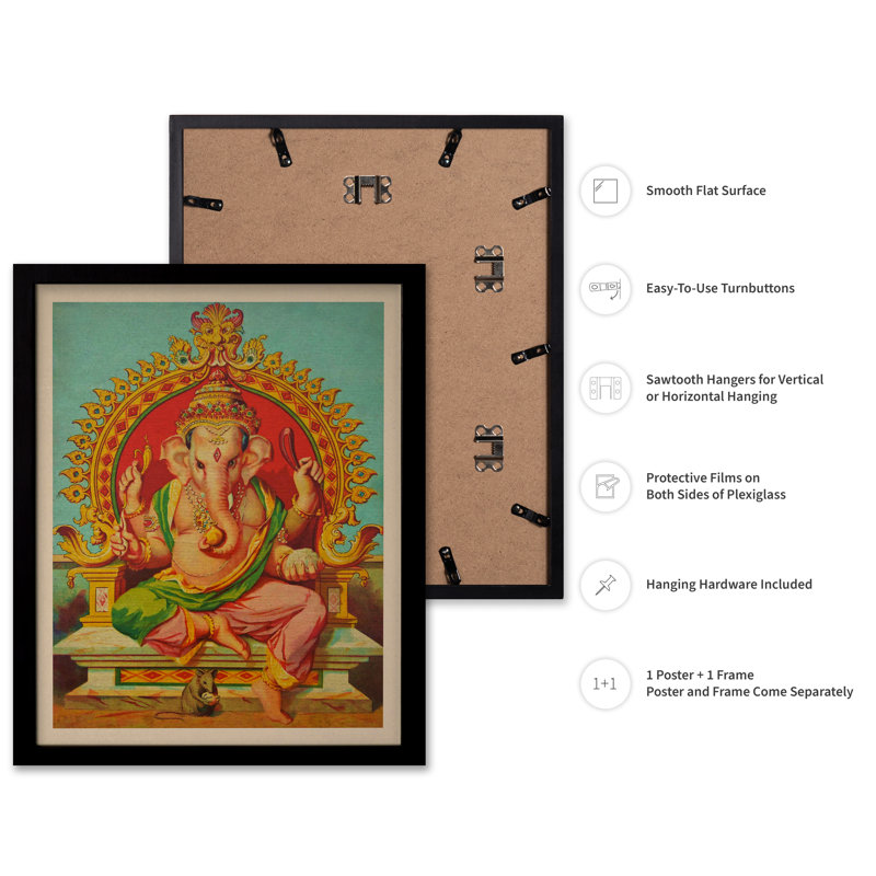 Ganesha, Black Framed, Poster, 12"H x 16"W