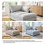 Chaise longue surdimensionnée rembourrée en chenille grise avec accoudoirs et coussins décoratifs-1717313409