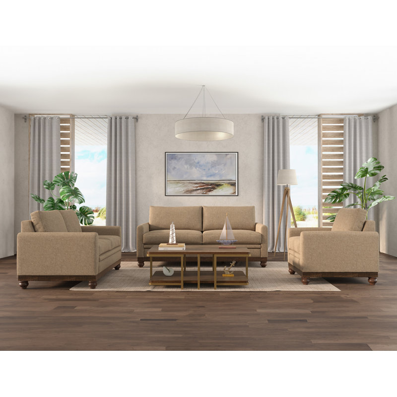 Causeuse Pueblo, Polyester brun pâle, H 39,25 po x l 85,5 po x P 39 po