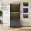 Vitrine moderne et minimaliste à éclairage DEL 3 couleurs, à panneaux cannelés (lot de 2)-876074922