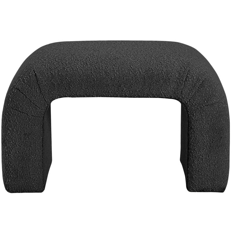 Banc rembourré Niagara, Noir, H 17,5 po x l 28 po x P 15,5 po
