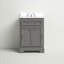 Meuble-lavabo de comptoir en marbre blanc Carrara de 24 po avec robinet Derby-29273788-118558537