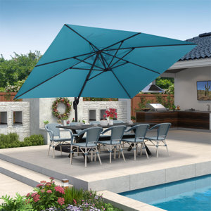 Arlmont & Co. Delly 120'' x 156'' Rectangular Cantilever Umbrella ...