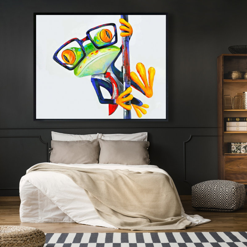 «Drôle de grenouille avec lunettes» sur toile