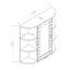 Armoire murale blanche pour salle de bain - 6 tablettes ouvertes, 3 réglables, miroir peint peu encombrant, design élégant