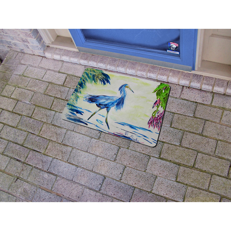 Tapis d'entrée / extérieur antidérapant Aislinn Egret, Rectangle 1 pi 6 po x 2 pi 2 po