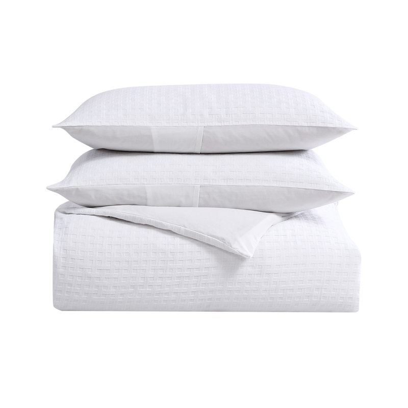 Duvet Cover Set, King Duvet Cover + 2 King Shams, White
