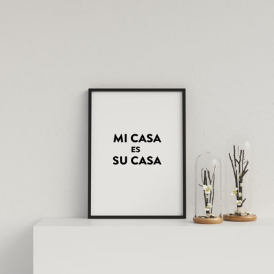 Mi Casa V4 Bl On W by Vouvart - Single Picture Frame Print