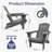 All-Weather HDPE Folding Adirondack Chair Outdoor Patio Fire Pit Chair with Cup Holder-23216435