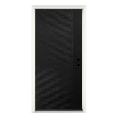 36″ x 80″ Fiberglass Front Door, Contemporary V-Groove Flush Panel, Low Maintenance, Vinyl Frame, Energy Efficient, Durable Exterior