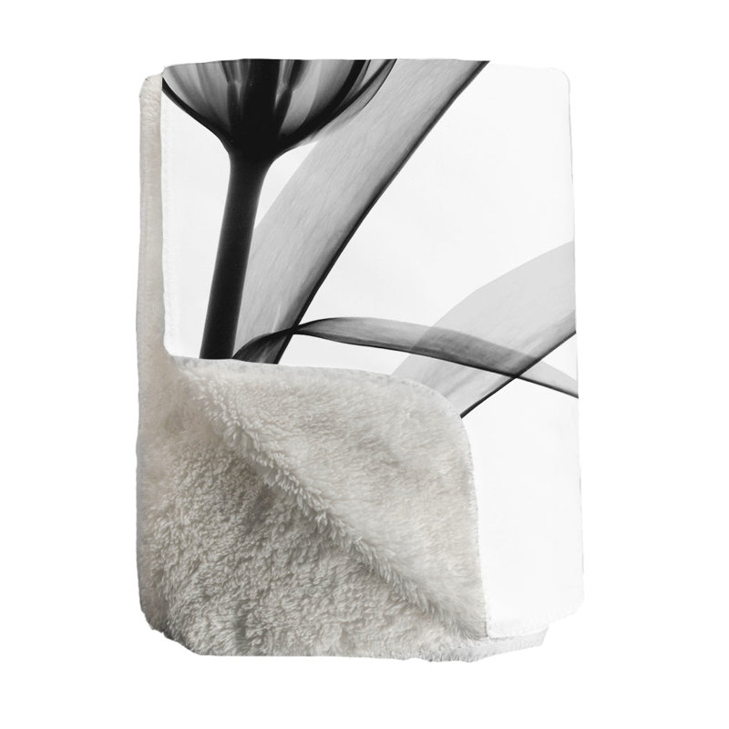 Monochromatic Black Tulips Standard Throw Blanket