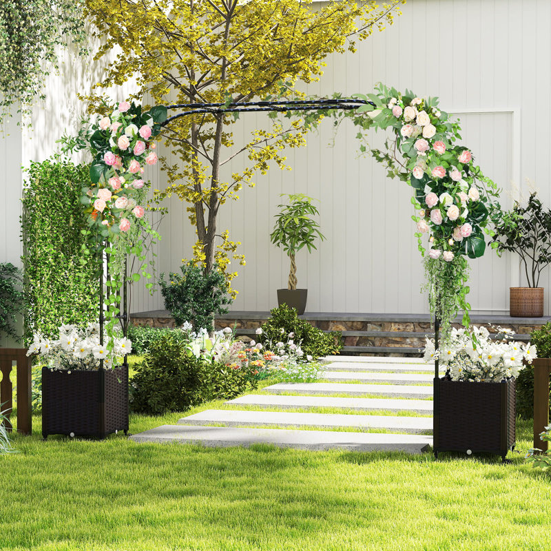 288cm W x 40cm D Arbour in Black