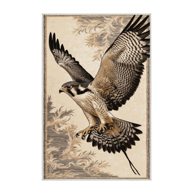 Washable Peregrine Falcon Birds Area Rug