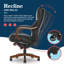 Grand et grand fauteuil de bureau La-Z-Boy Delano, dossier lombaire ergonomique à dossier moyen avec coussin pour le corps, coussin en mousse à mémoire de forme ComfortCore®, accoudoirs en bois d'acajou et base pivotante, cuir reconstitué-39420212