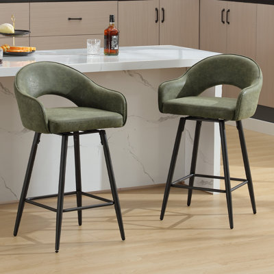 Swivel Bar Stools 27 Counter Stools Faux Leather Counter Height Bra Stools Chairs for Kitchen Island Swivel Bar Stools 27 Counter Stools Faux Leather Counter Height Bra Stools Chairs for Kitchen Island