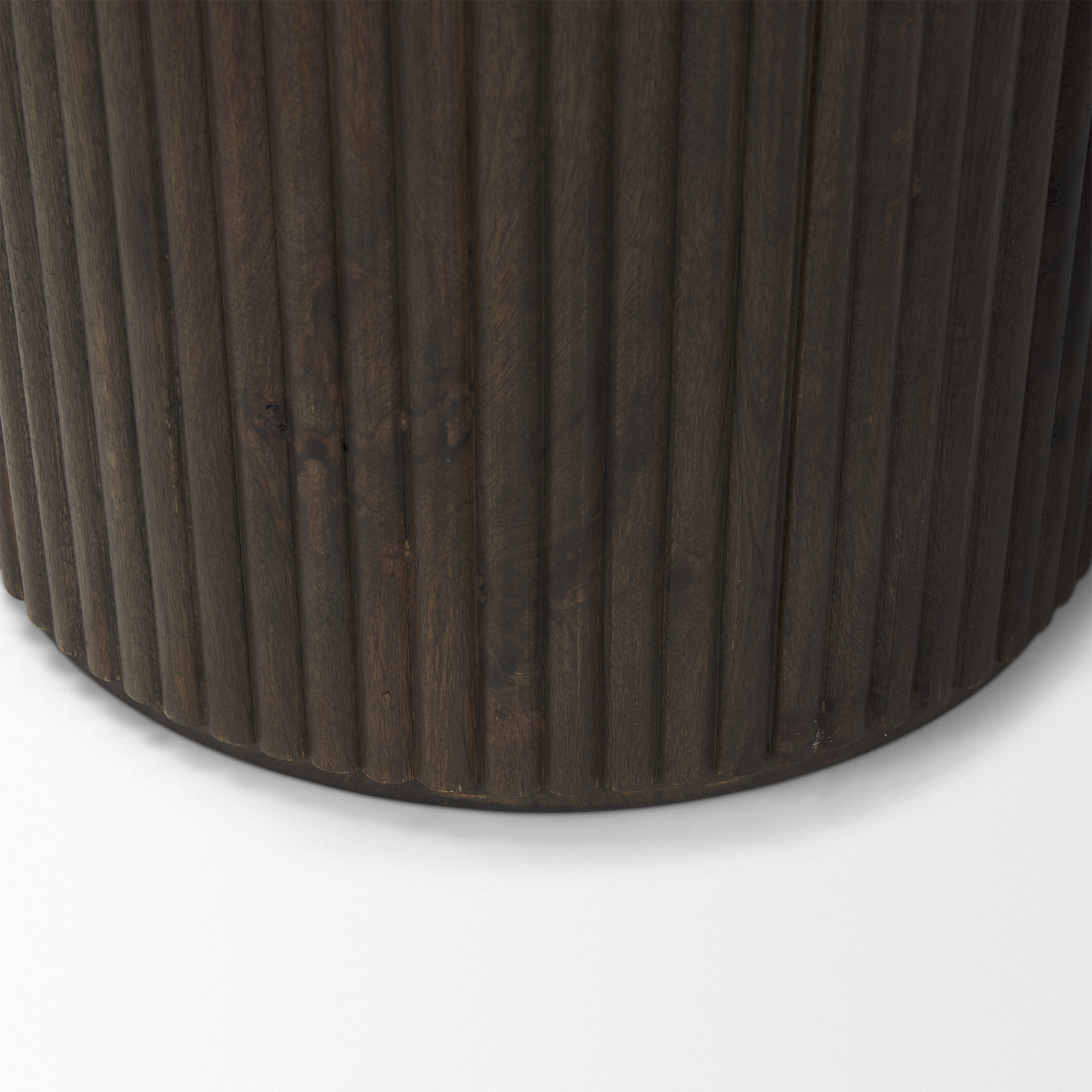 Chessa Solid Wood End Table, Dark Brown