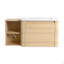 36'' Wall-Mounted Bathroom Vanity with White Ceramic Sink and Storage Shelves & 1-Soft-Close Door, KD-Packing, Plywood-131993858-131993859