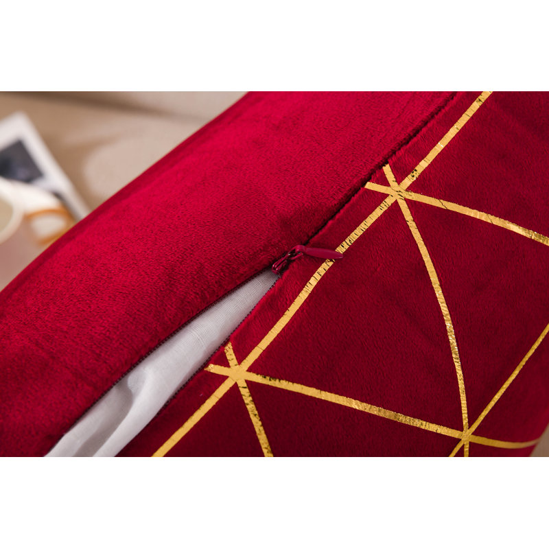 Housse de coussin Bryun, Rouge vin géométrique, 20 po x 20 po