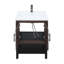 Meuble-lavabo 24 po, lavabo en céramique sans soudure blanc, robinet d'eau chaude et froide de haute qualité, portes d'armoire, tablette ouverte, poignées en métal, design moderne, aluminium autoportant lisse noyer-20841881-20841884