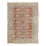 Antique Persian Sultanabad Rug In Rust Red With Floral Medallions - Rug & Kilim