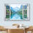 «Window View Mountain Range Forest Lake Reflection Nature Images Scenic Landscape» sur toile-98448564
