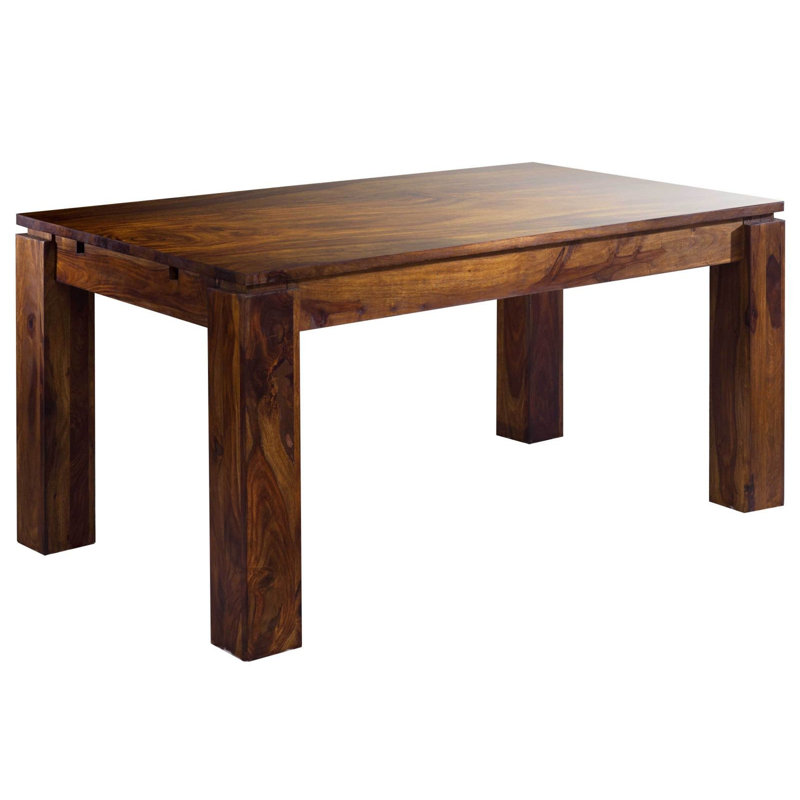 Metro Extendable Solid Wood Dining Table, H76 x L160 x W90cm, Brown