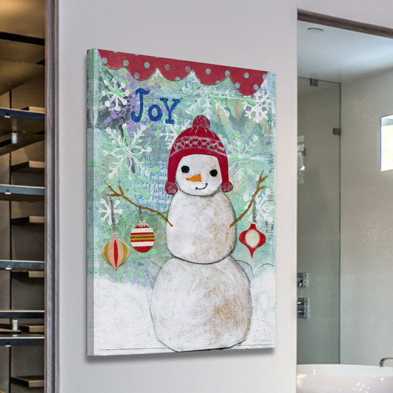 'Joy Snowman' Print on Wrapped Canvas, 45" H x 30" W x 1.5" D