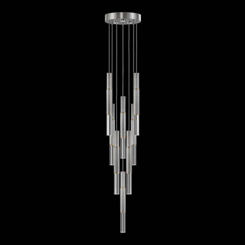 Antonia 11 - Light LED Cluster Pendant, Standard Silver Leaf/Brass