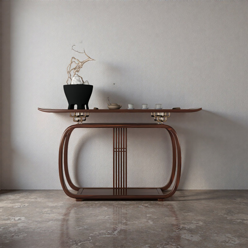 Console en bois de frêne, H 35,43 po x l 63 po x P 15,75 po