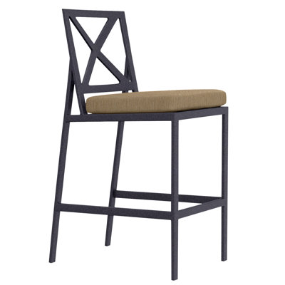 Marin Powder Coated Aluminum Outdoor Stool with Cushion