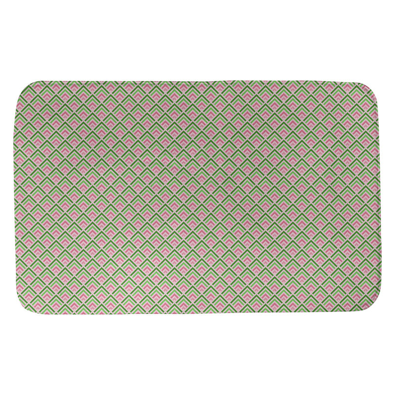 Tapis pour salle de bain dégradé Avicia, l 17 po x L 24 po, Melon d'eau