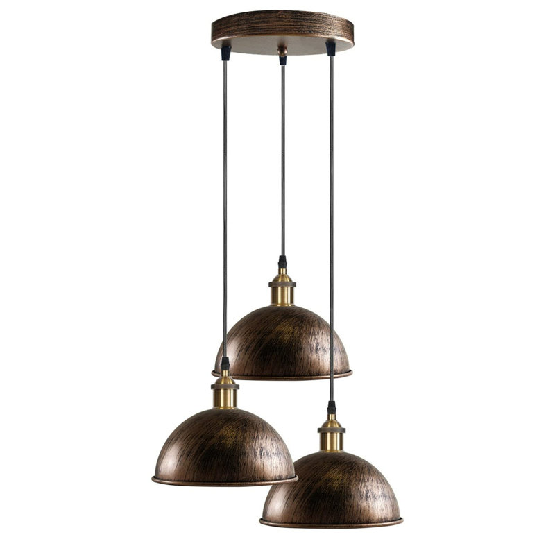 URBNLIVING 3 - Light Kitchen Island Pendant, Brushed Brass