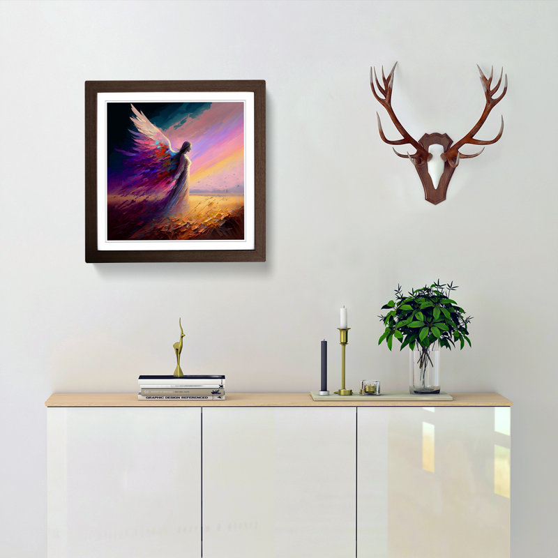 Single Picture Frame Print on Wood, Walnut
