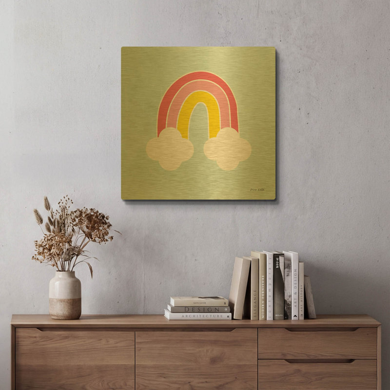 «Her Rainbow» par Ann Kelle, art mural en métal doré, 24 po x 24 po, 24 po x 24 po