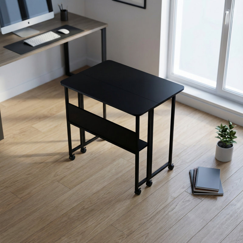 Bureau compact pliant pour les petits espaces, bureau d'écriture et d'ordinateur portable de 31,5 pouces avec construction robuste, idéal pour le bureau à domicile, le bureau ou la chambre à coucher
