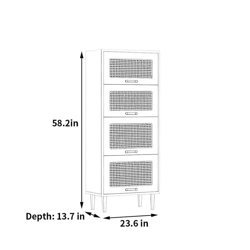 Rabehi, (4 tablettes) H 58,2 po x l 23,6 po x P 13,7 po, Blanc