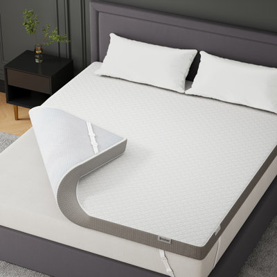 3" King Size Plush Tencel Gel Memory Foam Mattress Topper With Washable Cooling Cover, Pain Relief & Breathable
