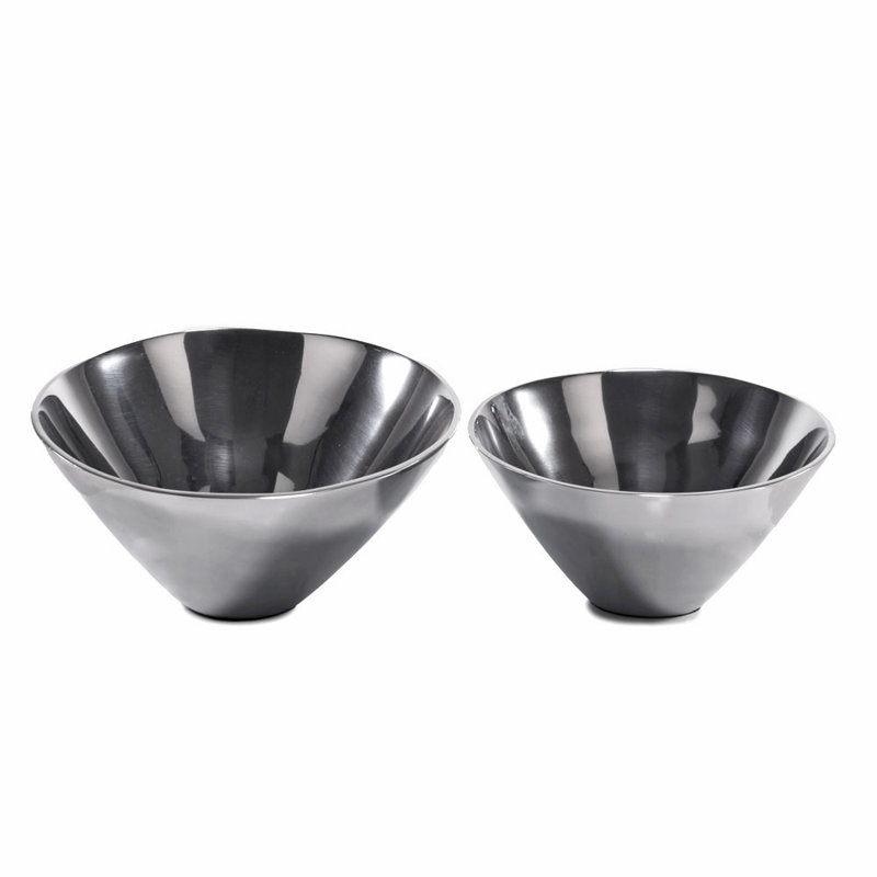 Ensemble de 2 bols coniques argent Conico