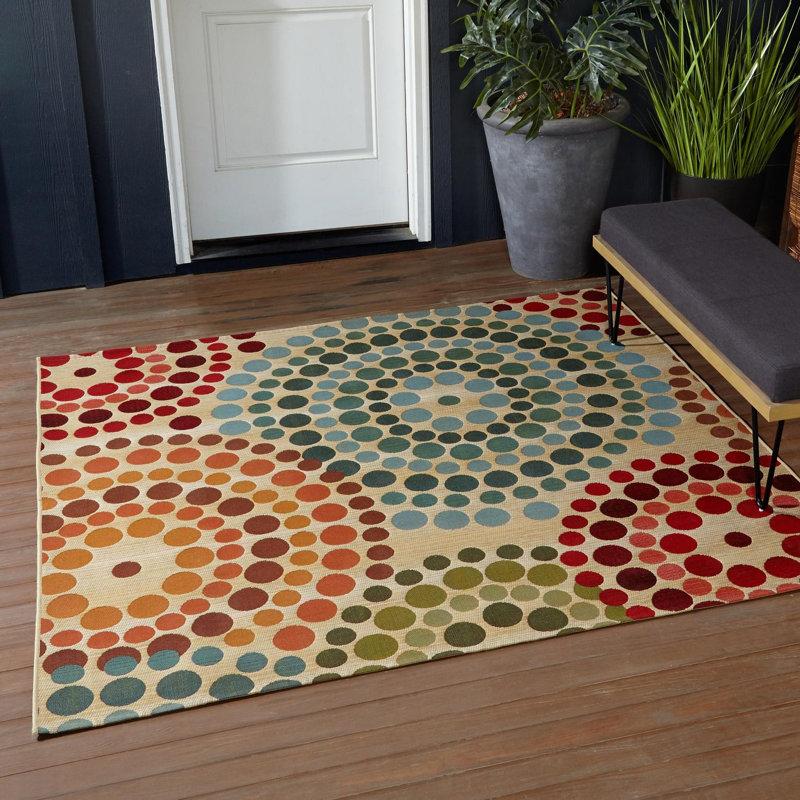 Deweese Washable Geometric Indoor / Outdoor Rug, Rectangle 8' x 11'4"